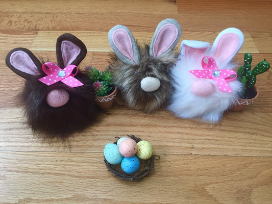 Easter bunny gnomes, gnome bunny decor, bunny pet, gnome decor, bunny decor, spring gnome, spring bunny, Easter basket filler, felt gnome