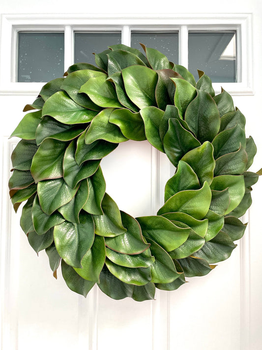 magnolia leaf wreath, year round wreath, greenery wreath, modern farmhouse wreath, spring summer wreath, everyday wreath, minimalist wreath