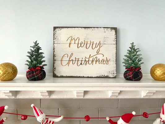 Merry Christmas wall wooden sign, white rustic wooden sign, modern farmhouse wooden sign, mantle wooden sign, Christmas wooden door sign