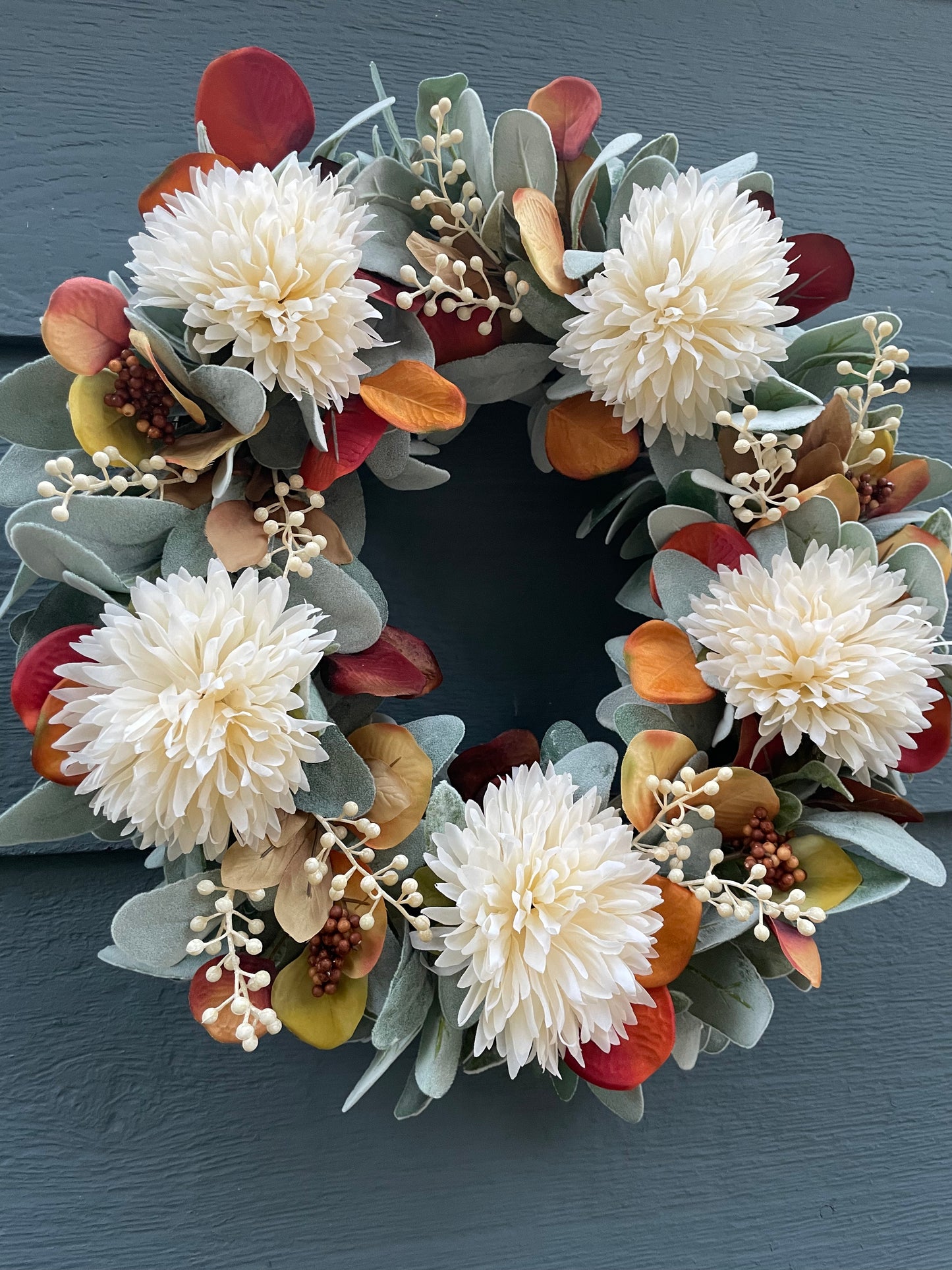 Lambs Ear Eucalyptus Fall Wreath