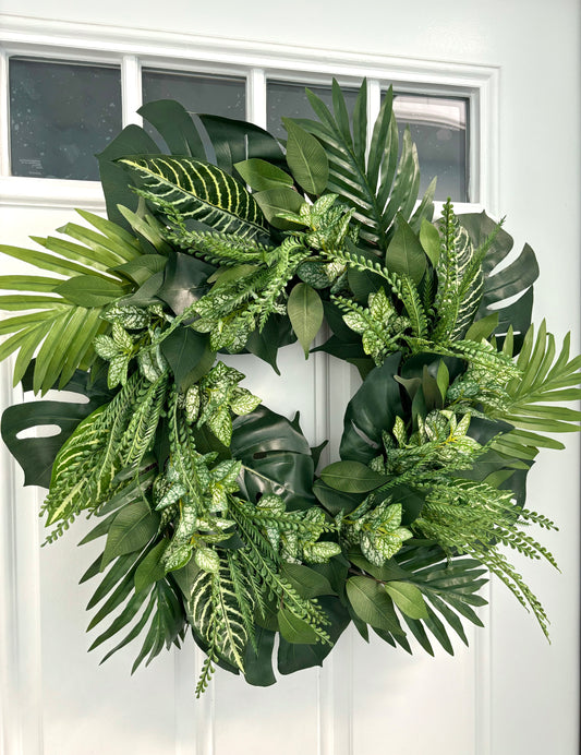 Tropical Summer Greenery Wreath