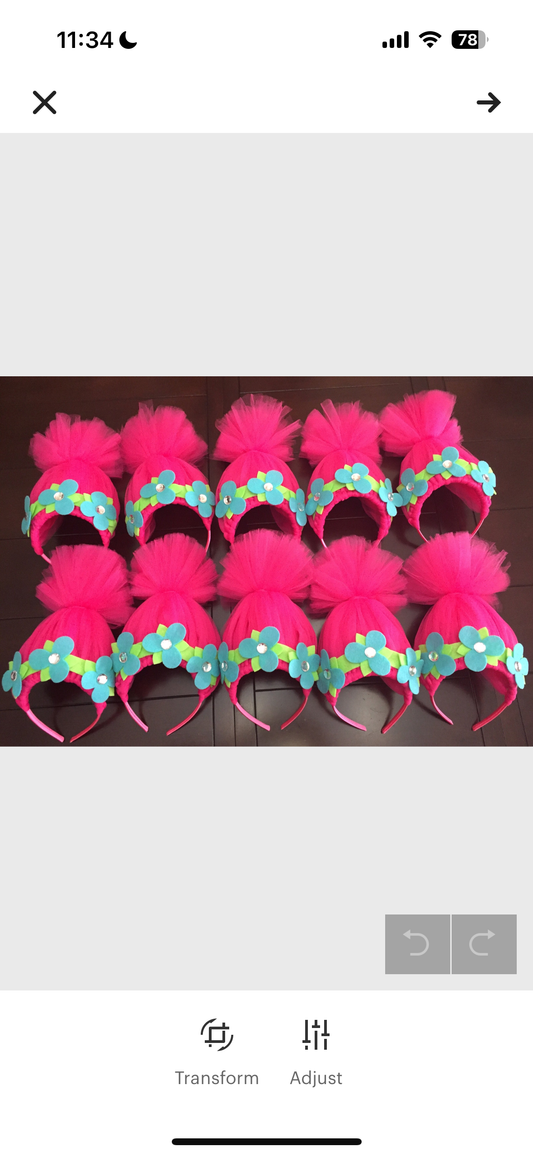 Troll Hair Headband, Pink Troll Hair, Halloween Troll Headband, Birthday Troll Headband