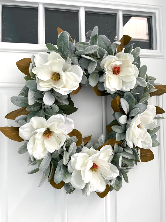 Magnolia Lambs Ear Wreath