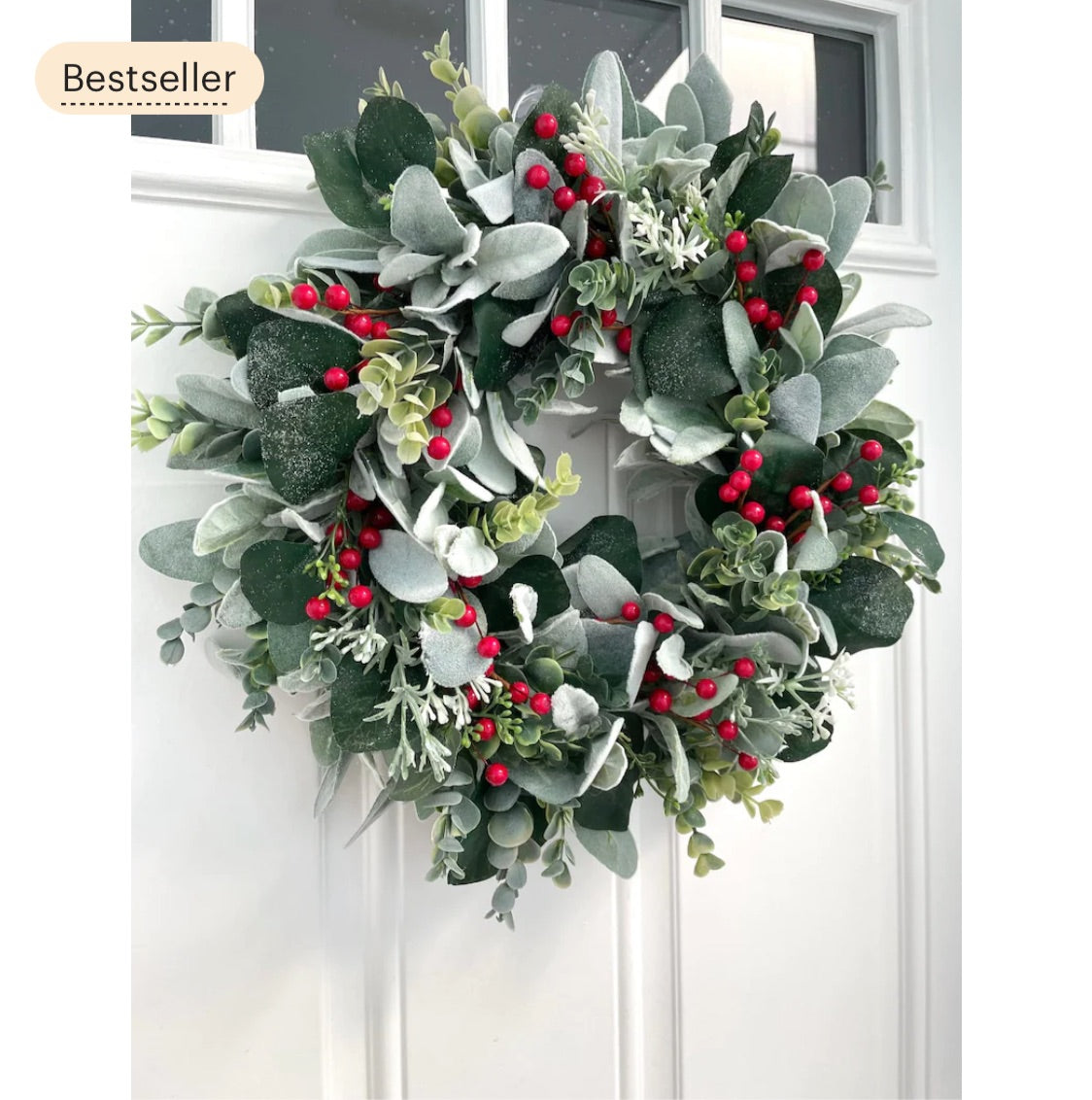 Red Berry Eucalyptus Winter Wreath