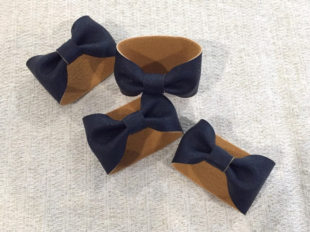 faux leather navy blue napkin rings, nautical napkin rings, blue fall napkin rings, navy blue napkin holders, faux leather napkin holder