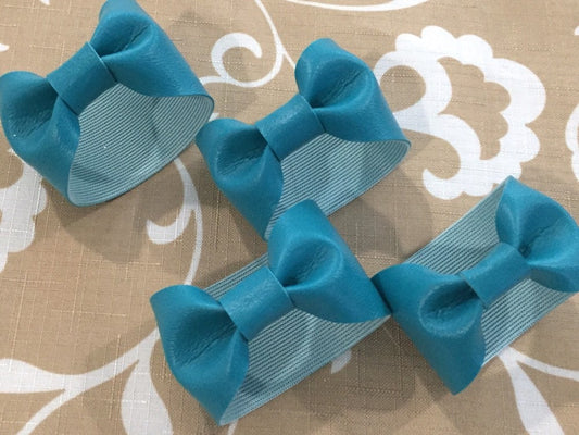 bow napkin ring, blue napkin ring, turquoise napkin ring, nautical napkin ring, faux leather napkin ring