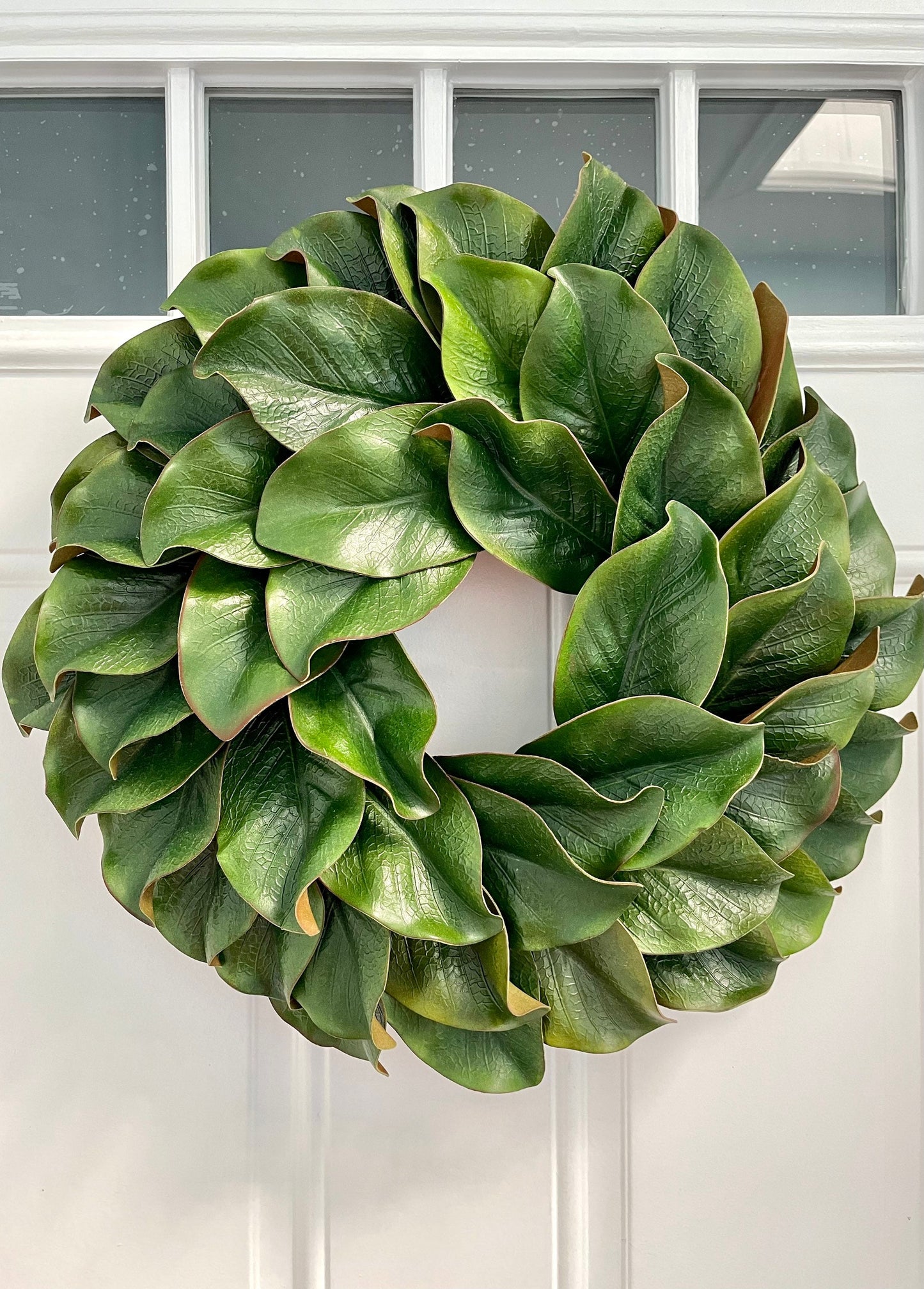 magnolia leaf wreath, year round wreath, greenery wreath, modern farmhouse wreath, spring summer wreath, everyday wreath, minimalist wreath