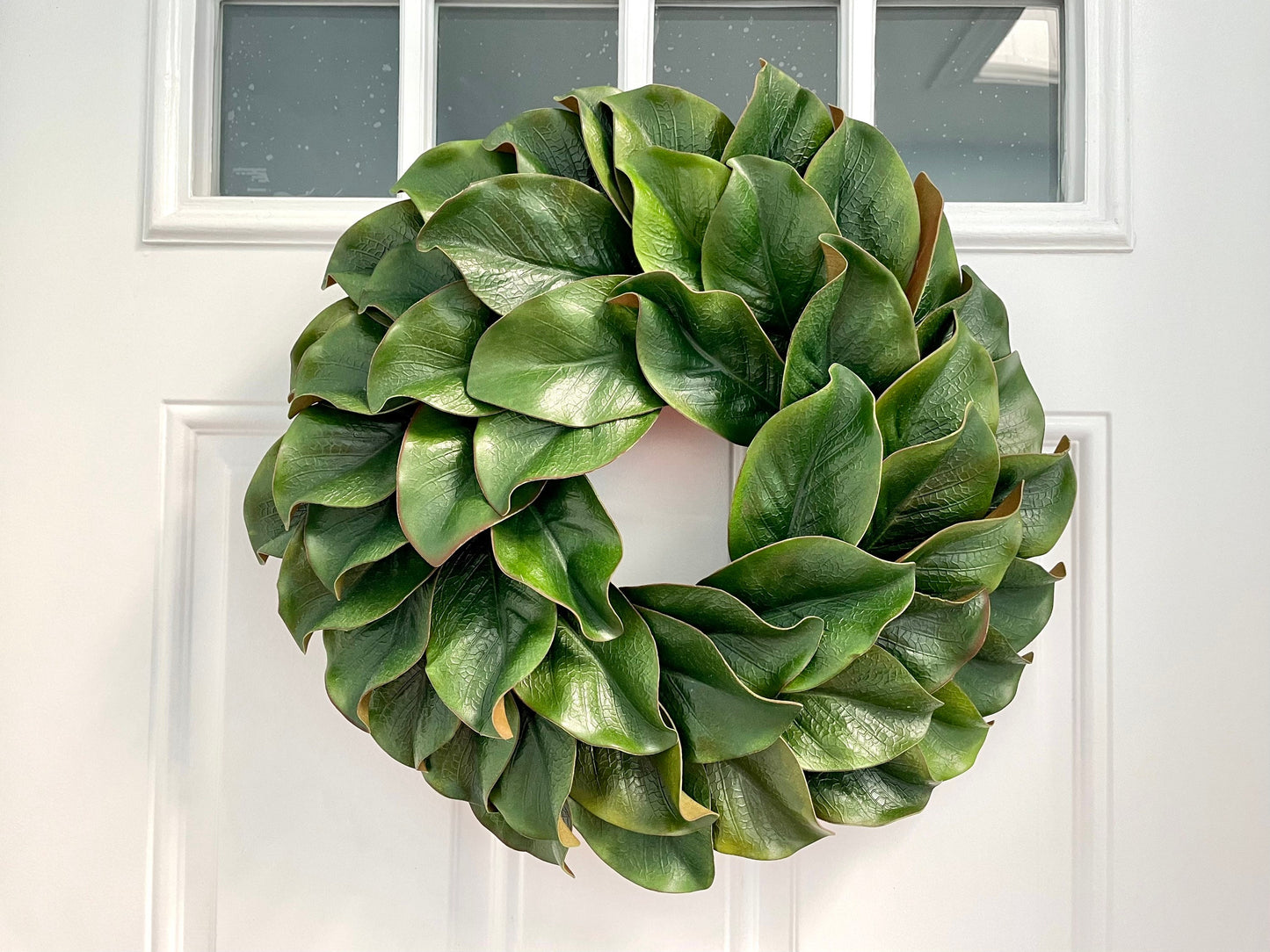 magnolia leaf wreath, year round wreath, greenery wreath, modern farmhouse wreath, spring summer wreath, everyday wreath, minimalist wreath