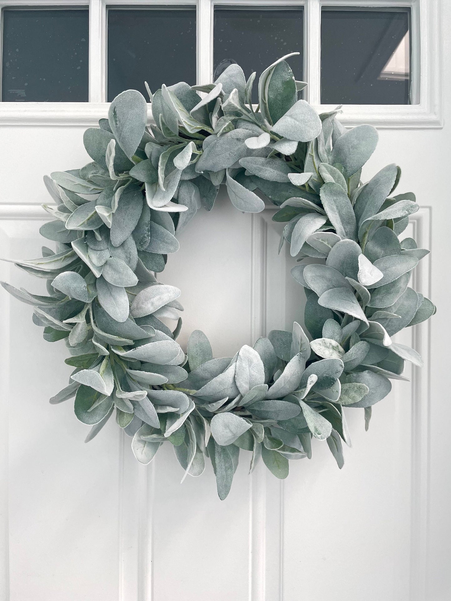 year round lambs ear wreath, farmhouse wreath, summer wreath, lambs ear fall wreath, greenery wreath, lambs ear winter wreath, spring wreath